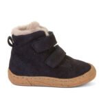 Kids Navy Suede Fur-Lined Winter Boots – Double Velcro