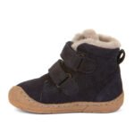Kids Navy Suede Fur-Lined Winter Boots – Double Velcro - Image 5