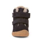 Kids Navy Suede Fur-Lined Winter Boots – Double Velcro - Image 4