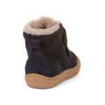 Kids Navy Suede Fur-Lined Winter Boots – Double Velcro - Image 3