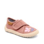 Bisgaard Girls Pink Canvas Slippers – Floral Embroidery