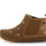 Toddler Brown Suede Ankle Boots with Elastic Side Panel